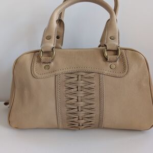 Cole Haan Beige Woven Accent Satchel